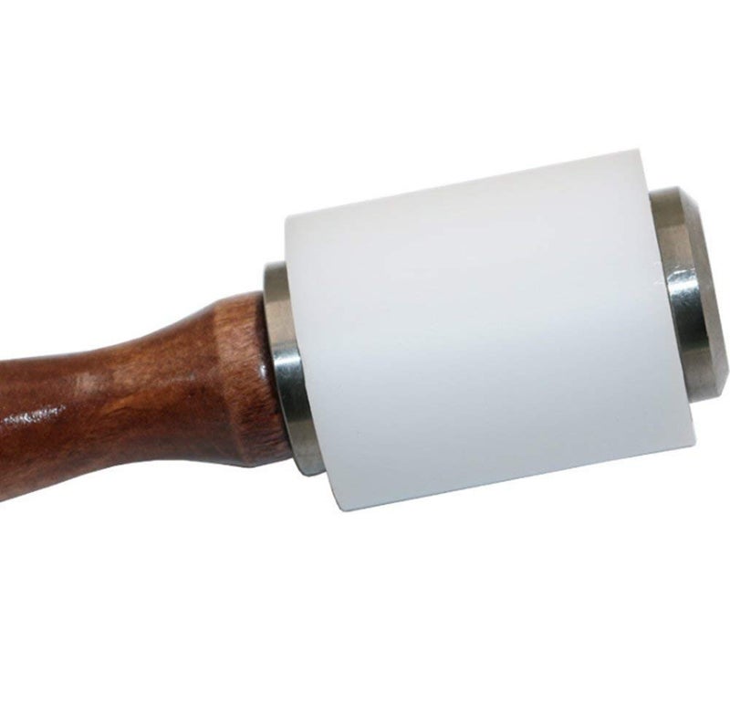 Evwoge Nylon Head Leather Carving Hammer Mallet For Leatherwork Leather Cowhide Sew Club DIY Leathercraft Wooden Mallet Wood Handle (I-Head) - Image 4